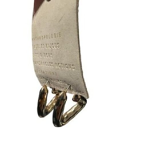 Anthropologie Gold-Tone Geometric Hoop Earrings - Picture 4 of 5